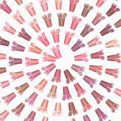 Abstract spiral of paper cup and cutlery  isolated on white background idea for background,advertising,wallpaper etc.,