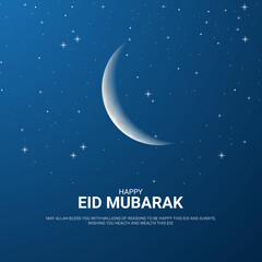 Obraz na płótnie Canvas Eid Mubarak, Creative ads design for social media. 3D illustration