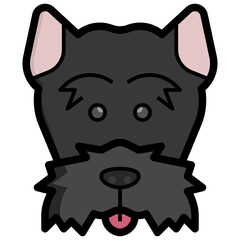 Scottish Terrier filled outline icon,linear,outline,graphic,illustration