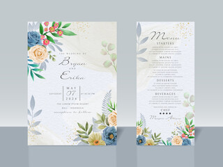 Fototapeta na wymiar Beautiful floral wedding invitation card