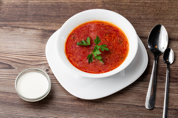 Borsht, bortsch, borshch, borscht. Soup, associated with cuisine of Eastern and Central Europe, especially Ukraine, Russia and Poland