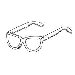 The glasses are drawn in one continuous line. Isolated stock vector illustration