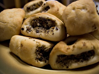 Patties with mushrooms and cabbage