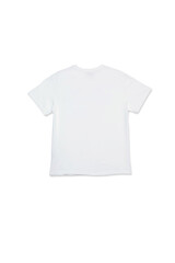 White plain cotton fabric T-shirt template isolated on a white background.