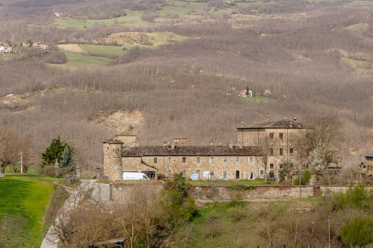 The ancient castle of Golaso, Varsi, Parma, Italy, surrounded by nature