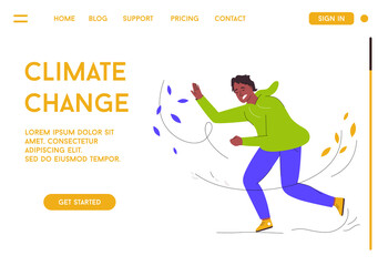 Vector illustration. Climate change concept. Character design, vector flat illustration