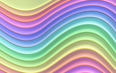 Abstract background of beautiful pastel color plastic sheets. 3D rendering image.