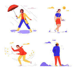 Vector illustration. Climate change concept. Character design, vector flat illustration