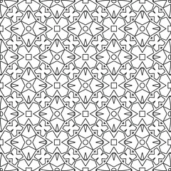 Vector monochrome pattern, Abstract texture for fabric print, card, table cloth, furniture, banner, cover, invitation, decoration, wrapping.Repeating geometric tiles with stripe elements.
