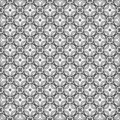 Schilderijen op glas Vector monochrome pattern, Abstract texture for fabric print, card, table cloth, furniture, banner, cover, invitation, decoration, wrapping.Repeating geometric tiles with stripe elements. © t2k4