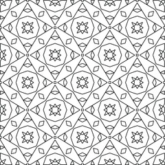 Vector monochrome pattern, Abstract texture for fabric print, card, table cloth, furniture, banner, cover, invitation, decoration, wrapping.Repeating geometric tiles with stripe elements.