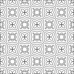 Vector monochrome pattern, Abstract texture for fabric print, card, table cloth, furniture, banner, cover, invitation, decoration, wrapping.Repeating geometric tiles with stripe elements.