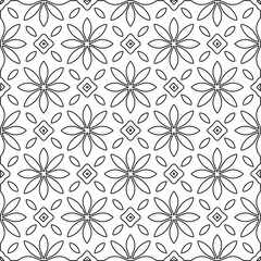 
Vector monochrome pattern, Abstract texture for fabric print, card, table cloth, furniture, banner, cover, invitation, decoration, wrapping.Repeating geometric tiles with stripe elements.Black and 
w