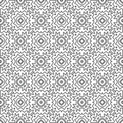 
Vector monochrome pattern, Abstract texture for fabric print, card, table cloth, furniture, banner, cover, invitation, decoration, wrapping.Repeating geometric tiles with stripe elements.Black and 
w
