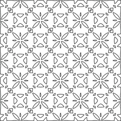 
Vector monochrome pattern, Abstract texture for fabric print, card, table cloth, furniture, banner, cover, invitation, decoration, wrapping.Repeating geometric tiles with stripe elements.Black and 
w