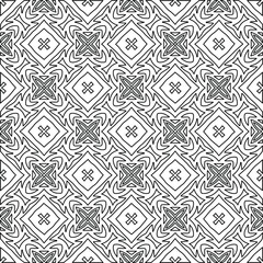
Vector monochrome pattern, Abstract texture for fabric print, card, table cloth, furniture, banner, cover, invitation, decoration, wrapping.Repeating geometric tiles with stripe elements.Black and 
w