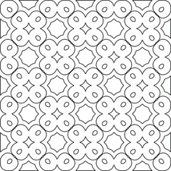 
Vector monochrome pattern, Abstract texture for fabric print, card, table cloth, furniture, banner, cover, invitation, decoration, wrapping.Repeating geometric tiles with stripe elements.Black and 
w