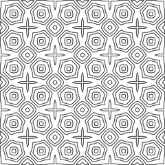 
Vector monochrome pattern, Abstract texture for fabric print, card, table cloth, furniture, banner, cover, invitation, decoration, wrapping.Repeating geometric tiles with stripe elements.Black and 
w