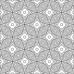
Vector monochrome pattern, Abstract texture for fabric print, card, table cloth, furniture, banner, cover, invitation, decoration, wrapping.Repeating geometric tiles with stripe elements.Black and 
w