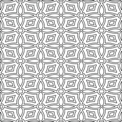 
Vector monochrome pattern, Abstract texture for fabric print, card, table cloth, furniture, banner, cover, invitation, decoration, wrapping.Repeating geometric tiles with stripe elements.Black and 
w