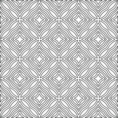 
Vector monochrome pattern, Abstract texture for fabric print, card, table cloth, furniture, banner, cover, invitation, decoration, wrapping.Repeating geometric tiles with stripe elements.Black and 
w