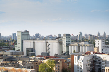 Fototapeta na wymiar Podil, old Kyiv area. Top view