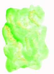Watercolor green spot,background,drop,fill,texture.Suitable for greeting cards,invitations,design works,crafts and hobbies