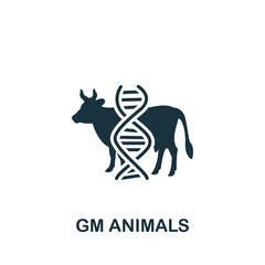 Gm Animals icon. Monochrome simple Bioengineering icon for templates, web design and infographics