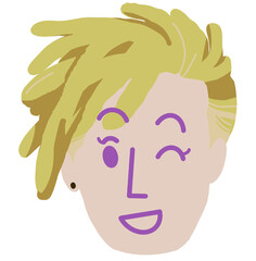 Dreadlocks hair girl with angry face illustration cartoon