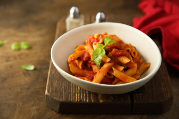 Pasta with homemade tomato sauce