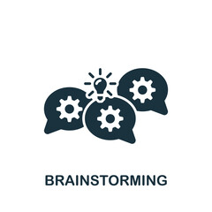 Brainstorming icon. Monochrome simple Brain Process icon for templates, web design and infographics