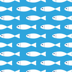 vector illustration of a pattern on a marine theme. seamless pattern with fishes.