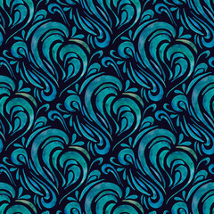 Seamless watercolor abstract pattern. Hand-drawn illustration for fabric, wrapping paper. decoupage, fabrics and etc