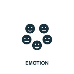 Emotion icon. Monochrome simple Brain Process icon for templates, web design and infographics