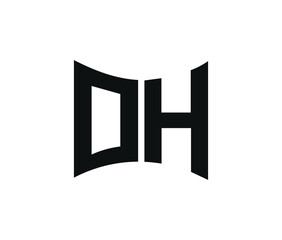 DH Logo. Vector Graphic Branding Letter Element. White Background