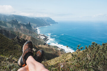 Wanderer im Anaga Gebirge, Teneriffa