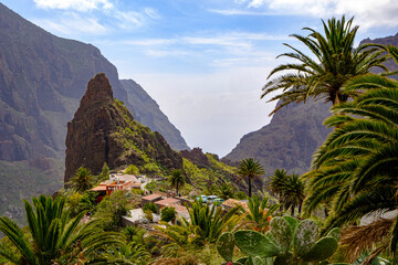 Fototapeta na wymiar Dorf Masca in der Masca Schlucht im Teno Gebirge auf Teneriffa