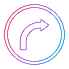 Curved Right Icon Design