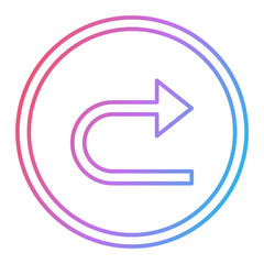 Turn Right Icon Design