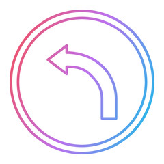 Curved Left Icon Design