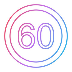 Speed Limit 60 Icon Design