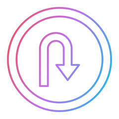 U Turn Icon Design