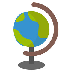 Globe flat icon,linear,outline,graphic,illustration
