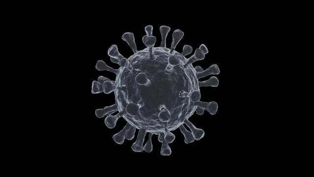 浮遊するウイルスのイメージ-横回転-速め