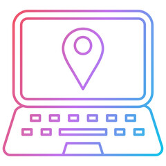 Laptop Map Icon Design