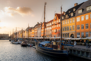 Copenhagen's Nyhavn during sunset