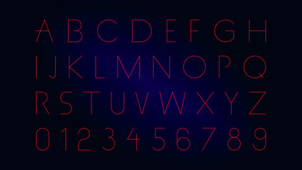Neon Alphabet Vector Letters - obrazy, fototapety, plakaty