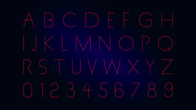 Neon Alphabet Vector Letters