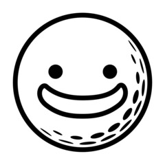 Obraz premium It is an illustration of a smiling golf ball.