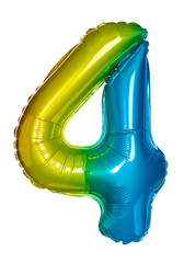 number four iridescent balloon